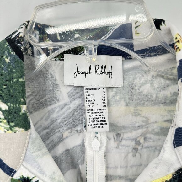 JOSEPH RIBKOFF dress sleeveless ruched shirtdress abstract print colorful 4 - Picture 6 of 6